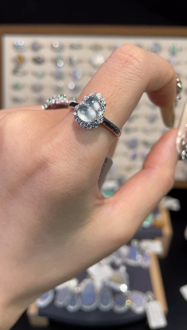 银S925镶嵌戒指翡翠戒指