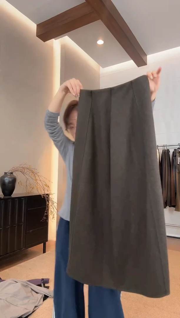 卖****子XUZI YU.小个子定制   裙子 灰绿色