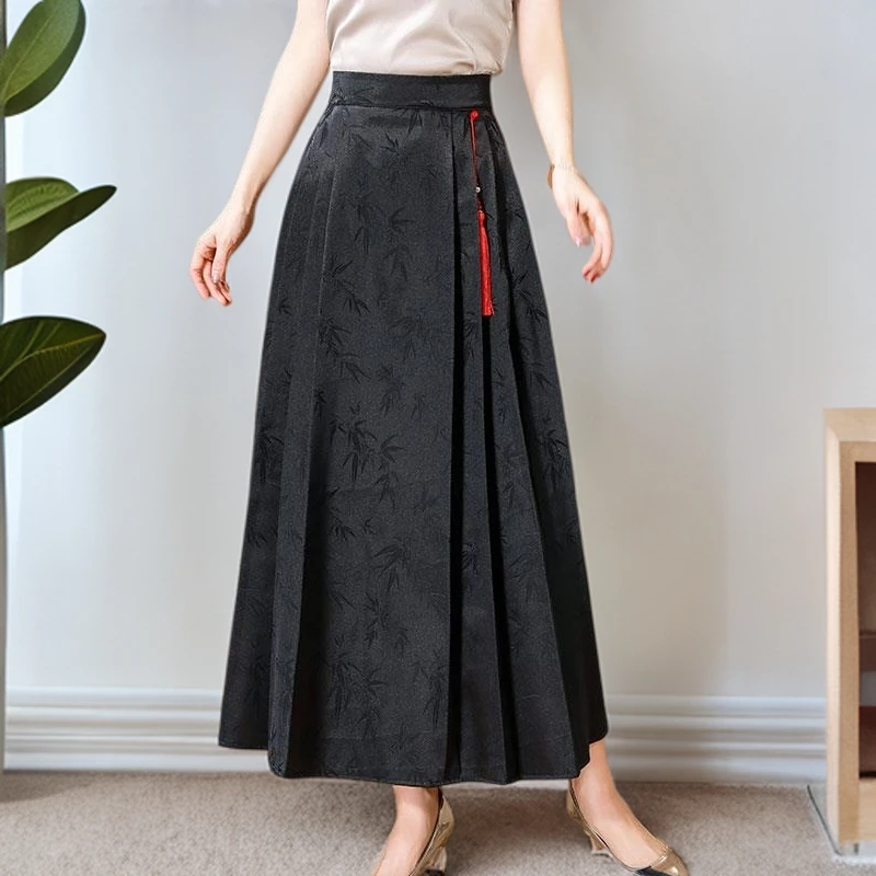 阮黛2025新款高级感国风马面裙女士夏季薄款小个子时尚气质半身裙