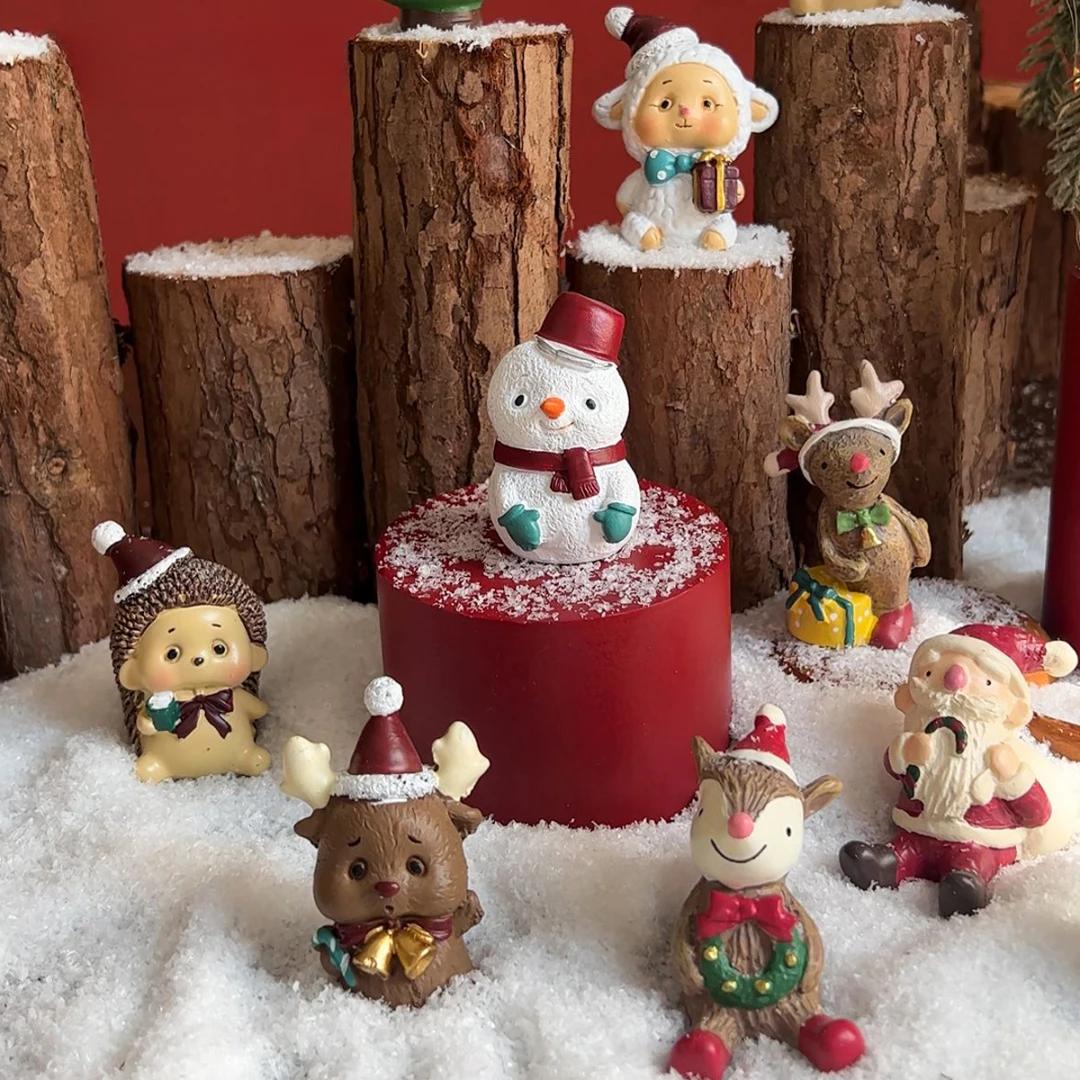 圣诞节日装饰品摆件儿童房间办公室工位小摆件迷你圣诞老人礼物