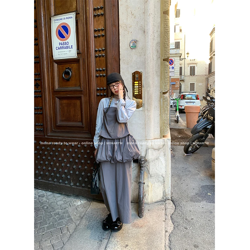 【Mona张绮贤】MONA 拼色上衣中腰半裙 中腰中裤 O125A05330