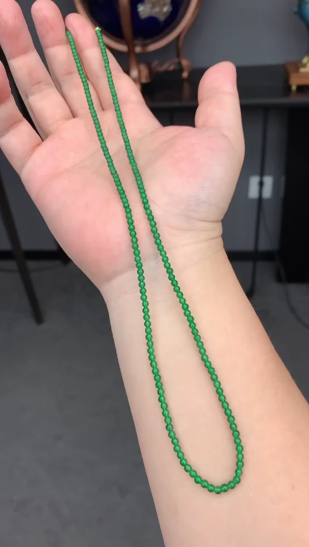 【闪购商品】定制翡翠18K金镶嵌翡翠项链