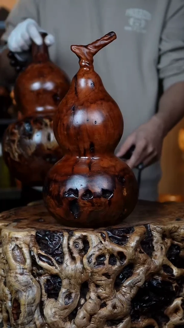 枣木张**࿐百年鸡心枣木葫芦