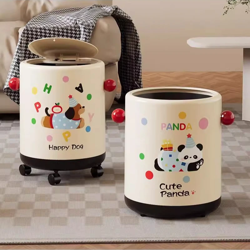 可移动多巴胺垃圾桶客厅家用厨房卧室轻奢高档可爱风厕所创意纸篓