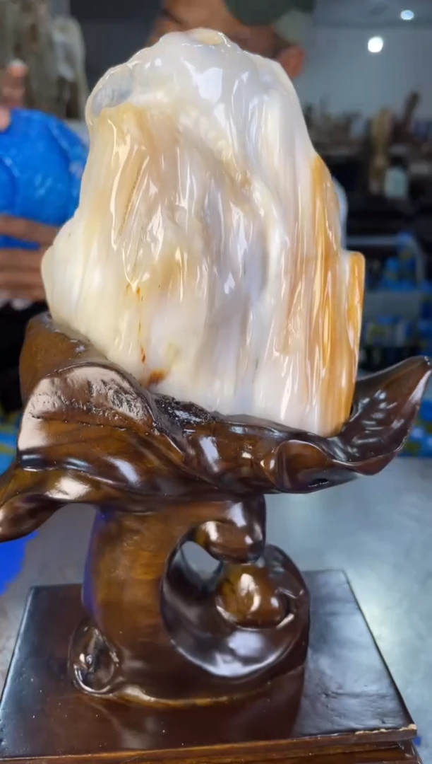 未镶嵌摆件硅化玉5