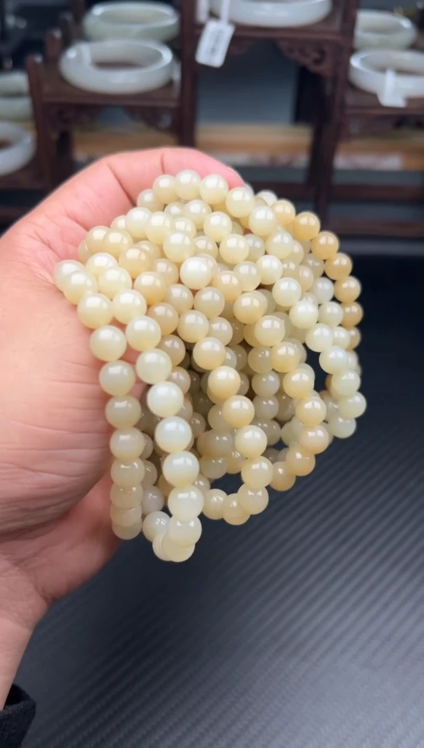 未镶嵌手串和田玉且末微色差迪克兰二细卡8多样性发货拍一发一m