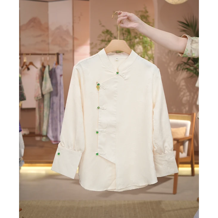 清《 浣纱-衬衫》新中式提花国风时尚休闲百搭衬衫