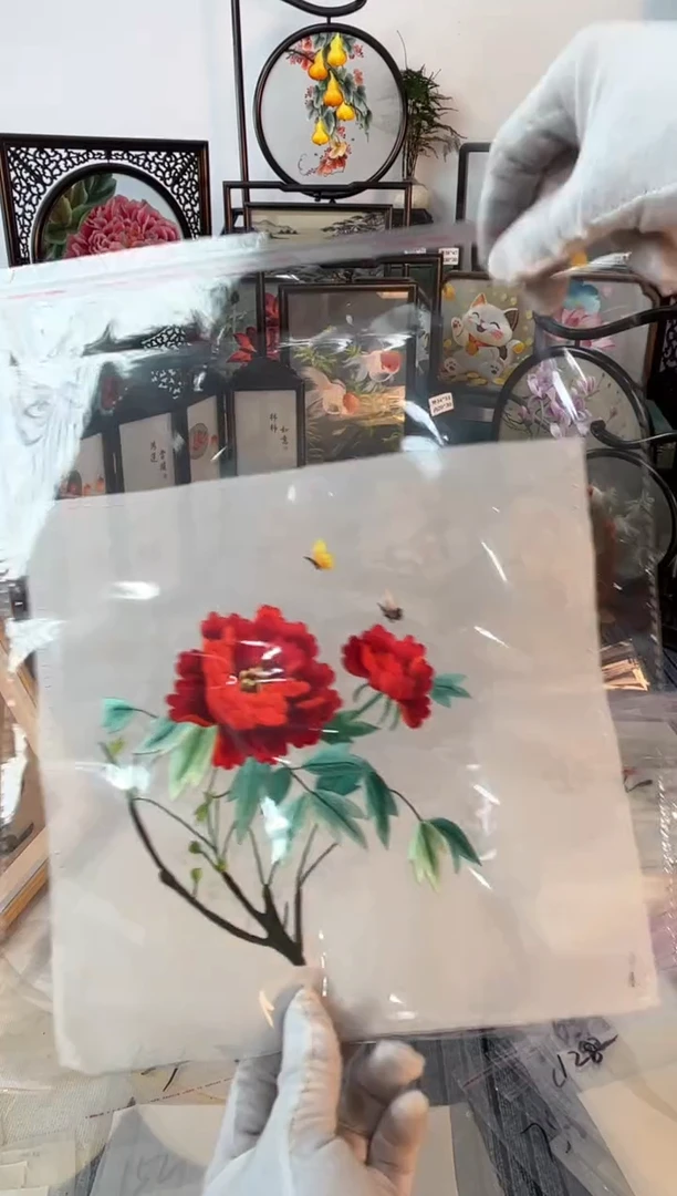 织绣纯手工苏绣双面绣绣布138