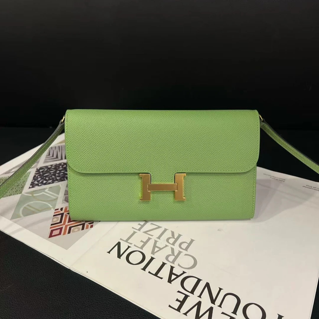 99新 Hermes/爱马仕 苹果绿康康to go斜挎包Y刻20年B5890