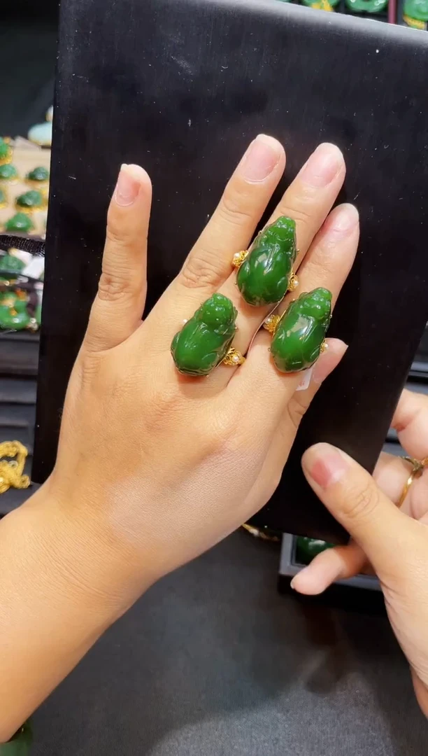 和田玉戒指银S925镶嵌多样性发一