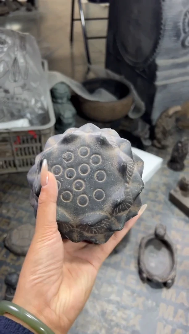 陶土【火山泥】莲蓬实心底座