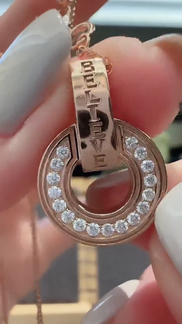 吊坠(不含链)钻石18K金镶嵌18K金钻石铜钱吊坠