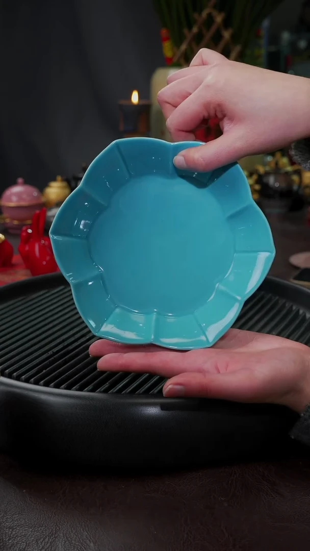 【闪购商品】杯【宜景窑松石蓝】壶承