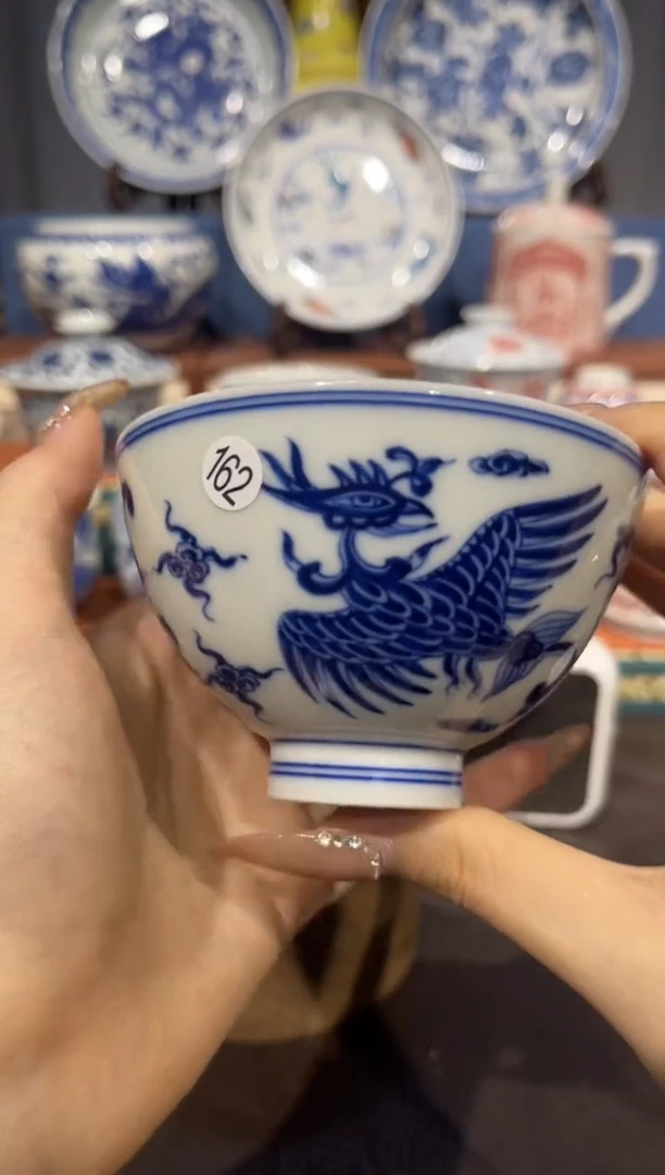 玉****己162青花凤凰单杯SL107