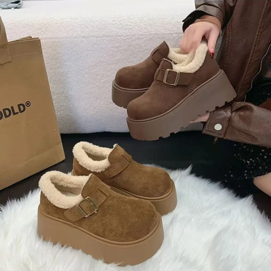 【现货+运费险】松糕软底勃肯保暖雪地靴冬2025新款小个子毛毛女鞋