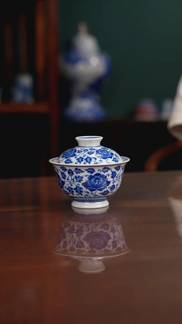 晓月柴窑 缠枝牡丹
