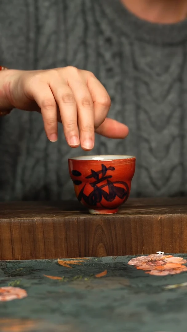 杯釉下彩手工手绘同款陶器