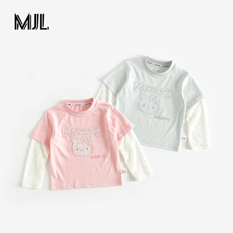 春夏季新款儿童洋气女童打底长袖T恤2025时尚百搭潮流纯棉女宝