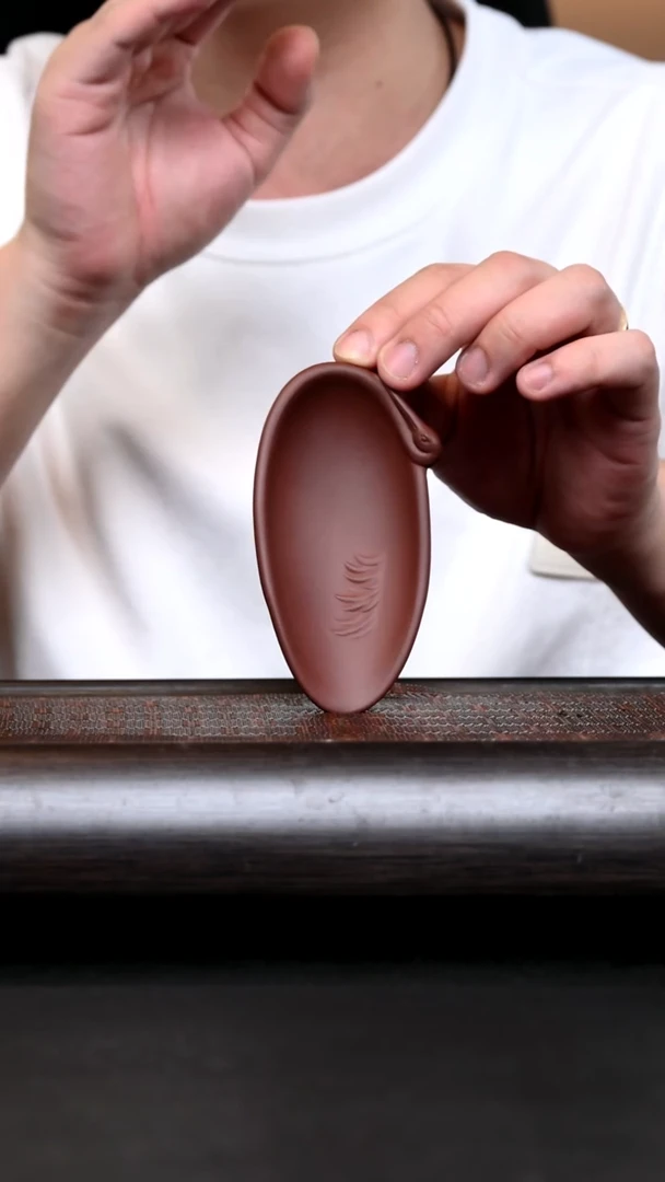 茶杯紫砂YZGT15761 仙鹤茶则 紫泥