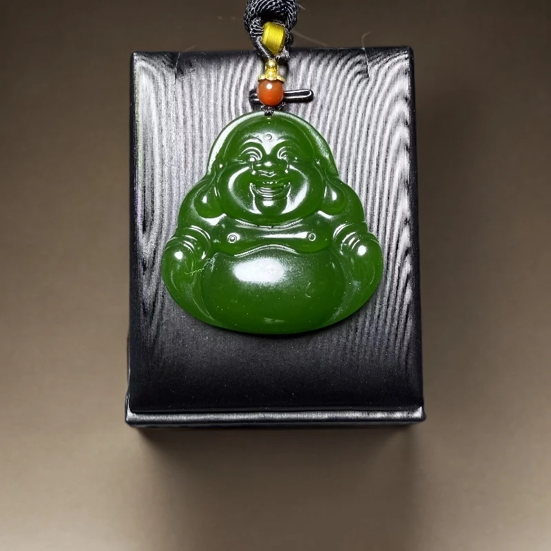 菠菜绿弥勒佛吊坠 4×4