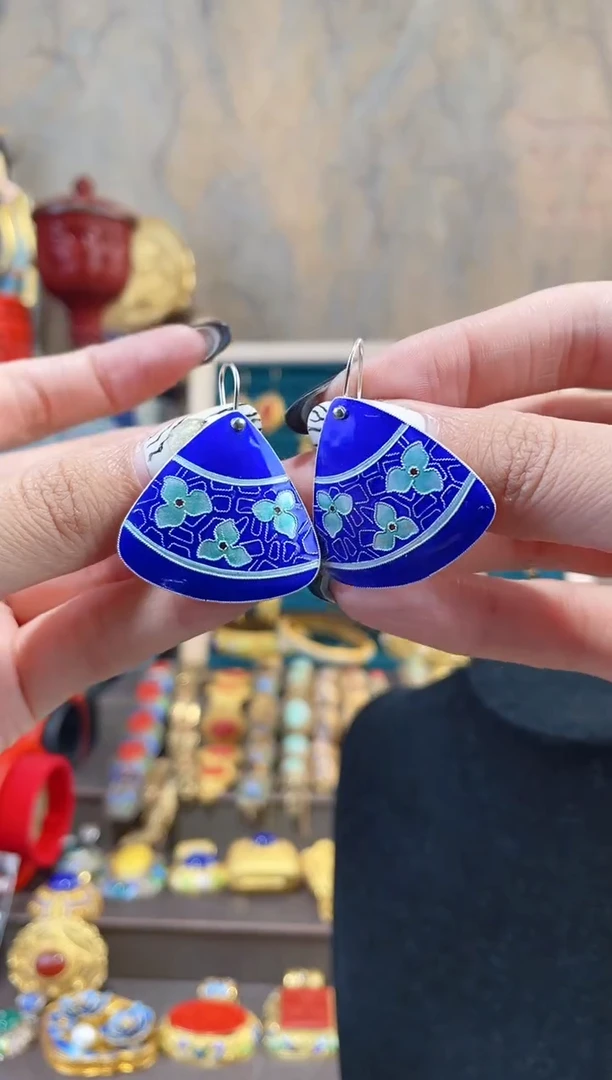 【闪购商品】非遗景泰蓝银胎耳环