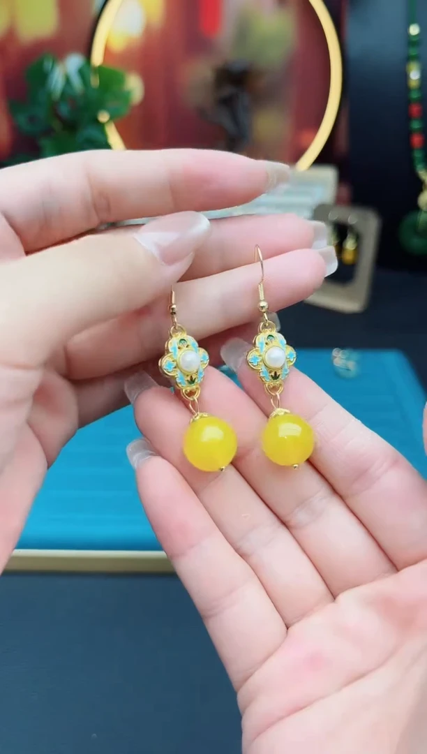 玛瑙/玉髓耳饰银S925镶嵌330000