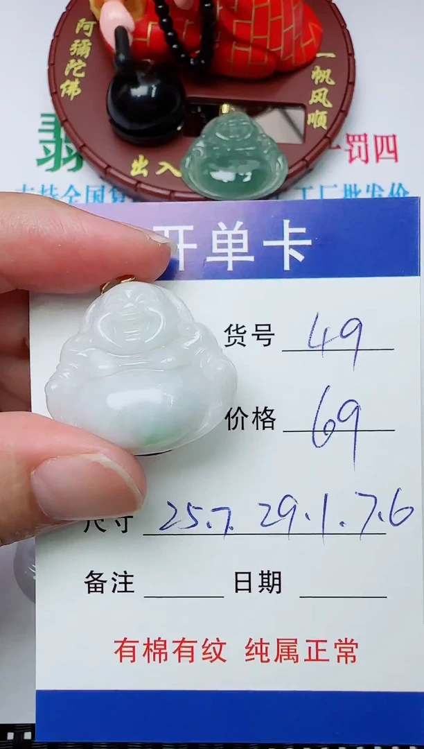 吊坠(赠链)银S925镶嵌翡翠49