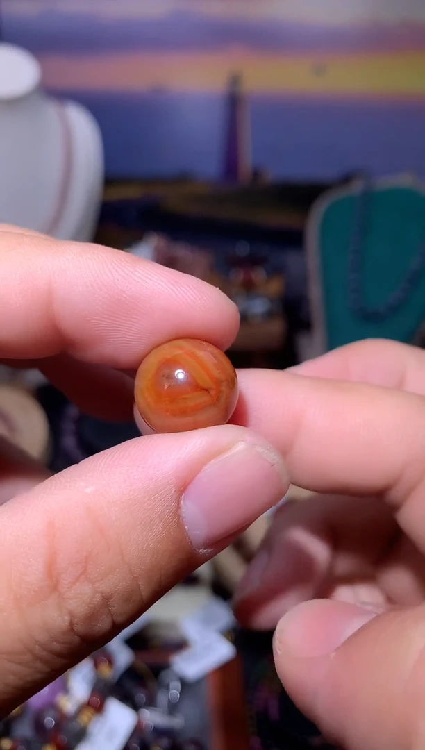 未镶嵌珠宝半成品水晶黄金极光玉化天眼单珠，14m+