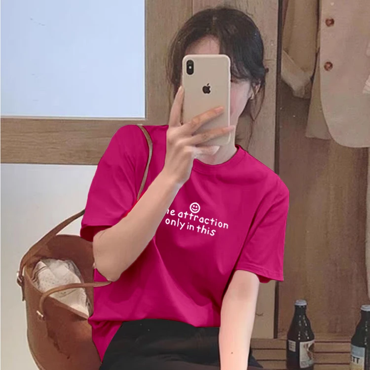 2025夏季设计感减龄上衣女纯棉正肩T恤韩版宽松显瘦小个子短袖潮