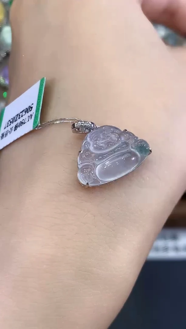 翡翠18K金镶嵌吊坠(不含链)C5