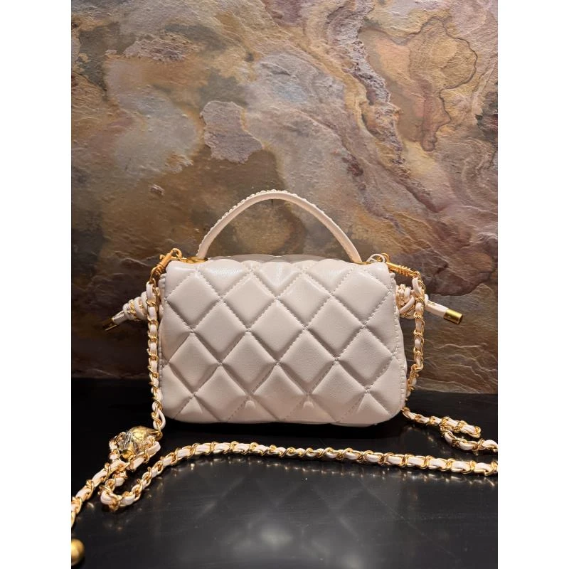 HIRMRIS手工真皮包19-551220-白  手提链球