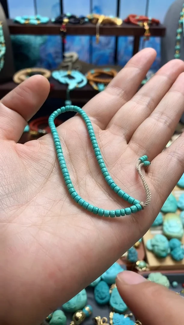 未镶嵌绿松石手链玉化直切3m+