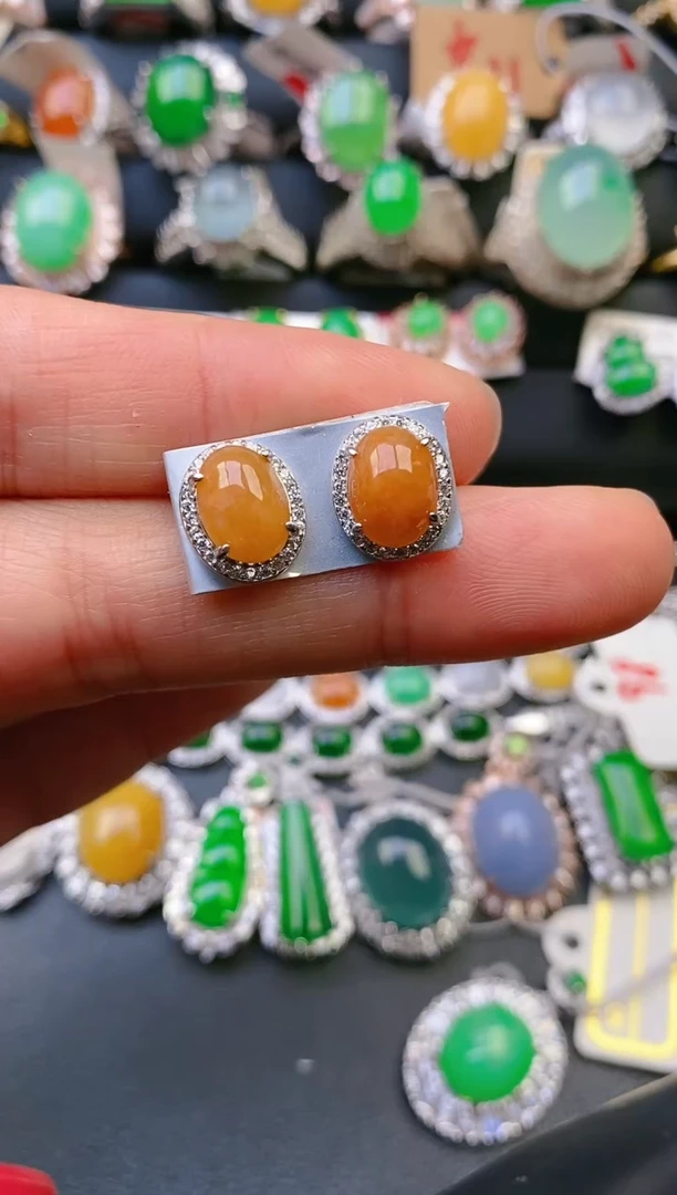 【闪购商品】翡翠戒指银S925镶嵌天然A货翡翠1