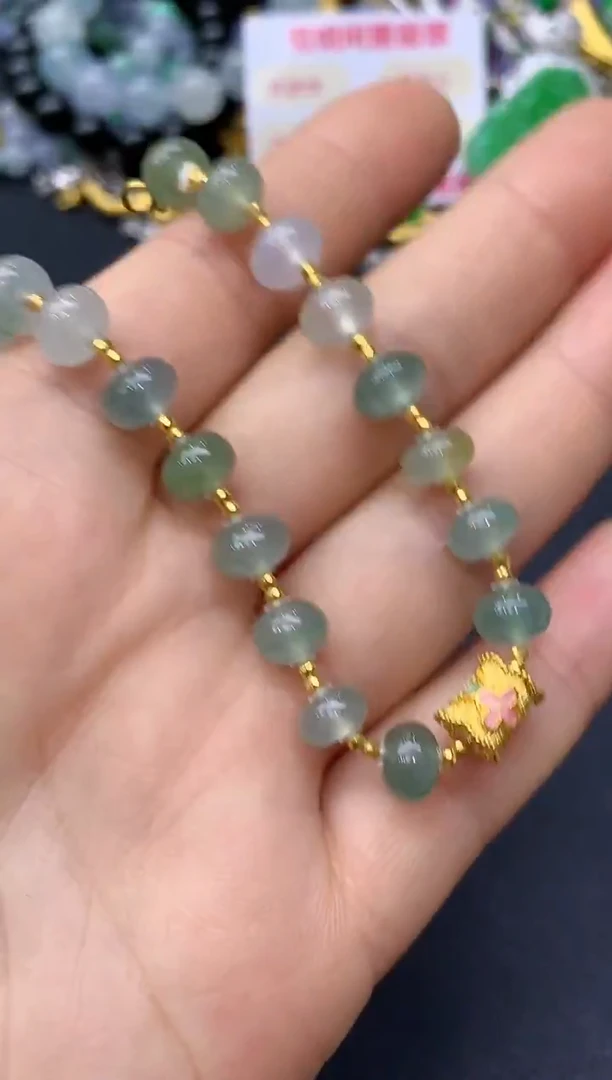 18K金镶嵌手链翡翠50-中国好珍宝