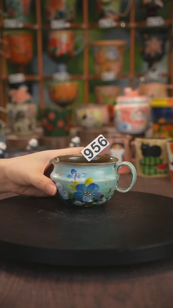 紫砂油画 手绘釉下彩956