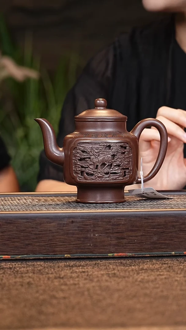 茶壶紫砂小鱼YYL0520032780宫灯 紫泥 280cc