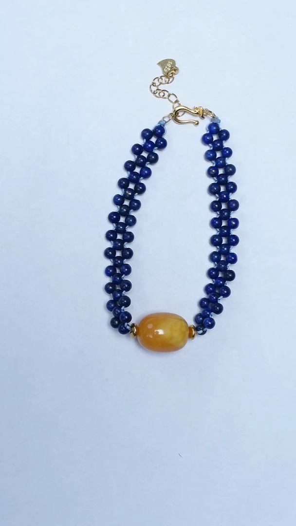 未镶嵌青金石手链青金石花蜡手链