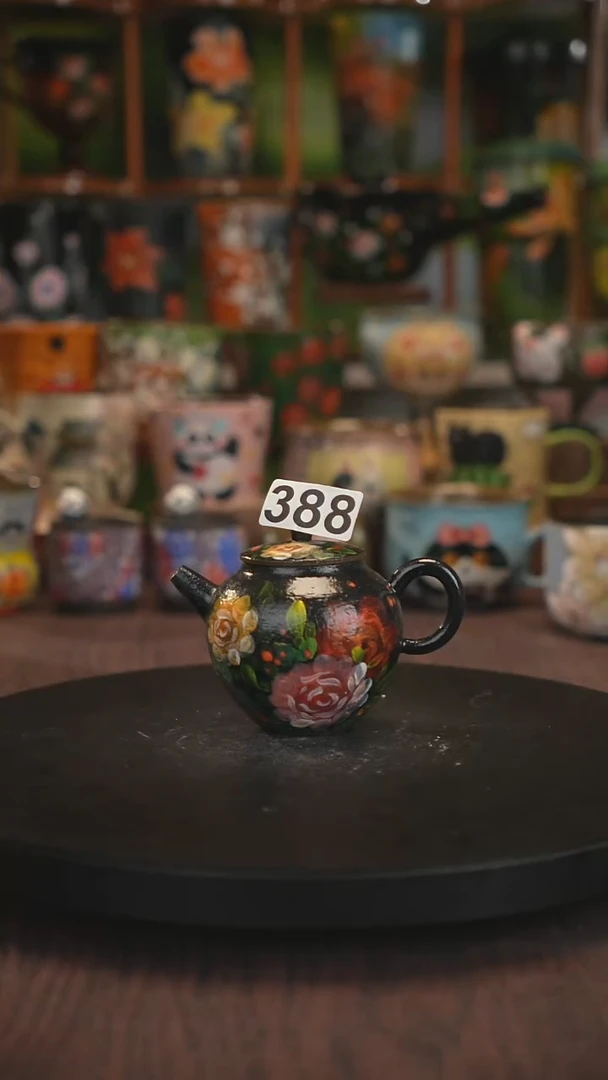 紫砂油画手绘釉下彩388