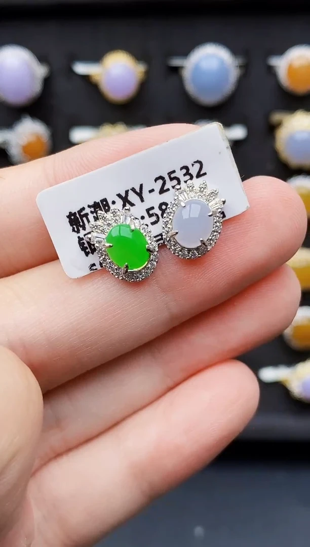 银S925镶嵌戒指翡翠5038