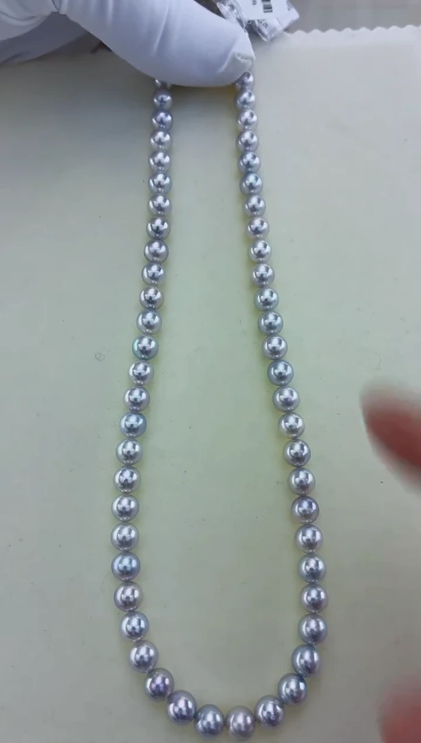 颈饰未镶嵌海水珍珠真多麻蓝玫瑰6.5-7满珠链