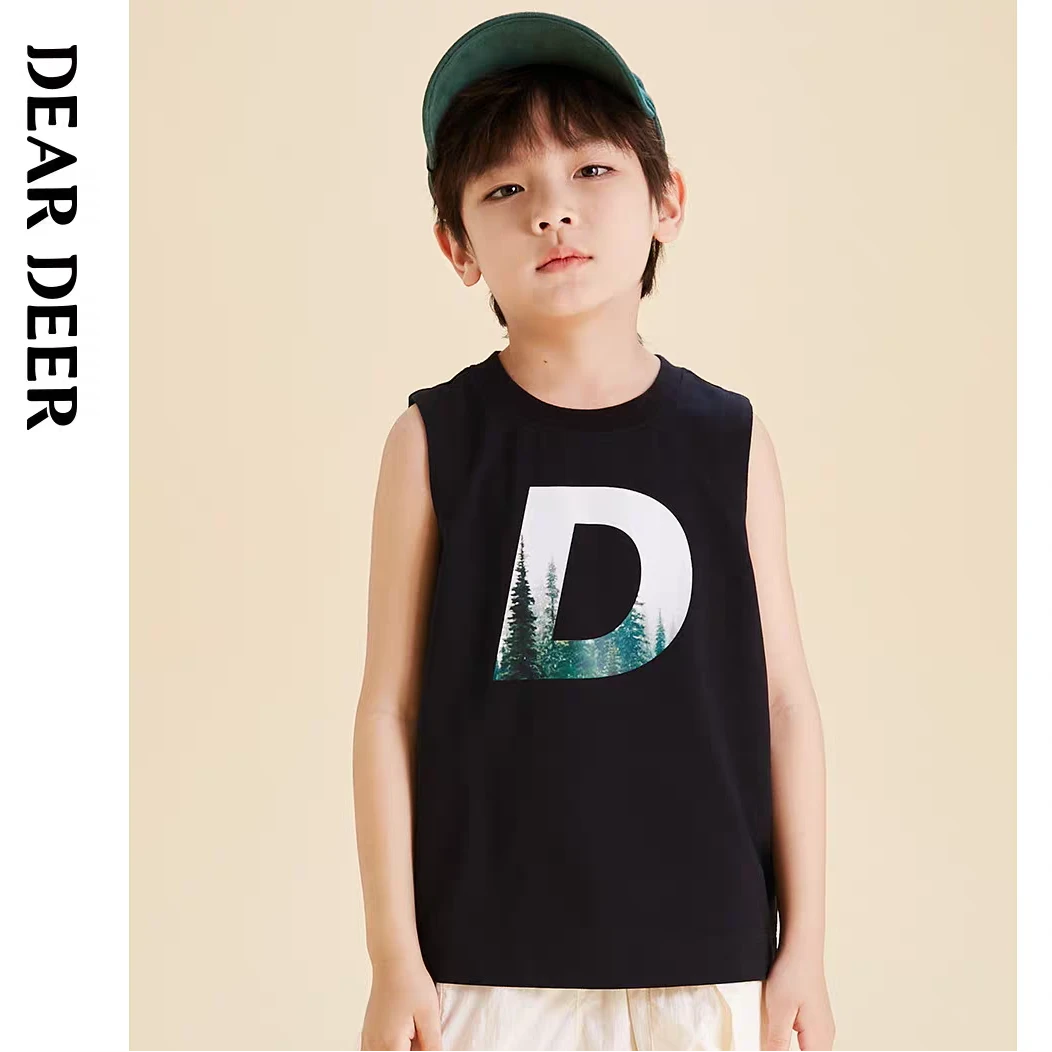 【门店同款】迪迪鹿童装夏季新款男大童背心轻薄运动无袖上衣