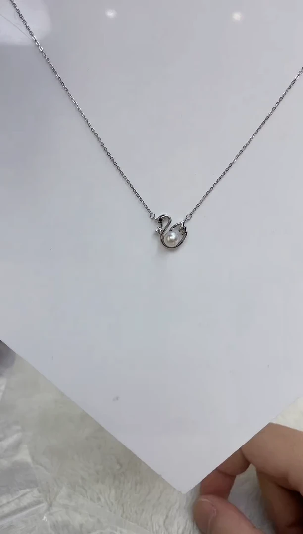 海水珍珠银S925镶嵌颈饰