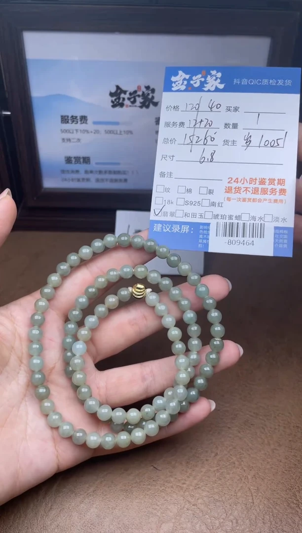 颈饰未镶嵌翡翠珠串多人-809464