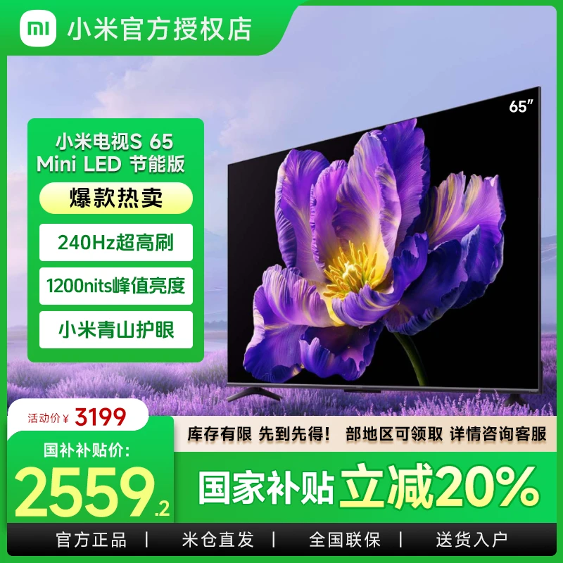 小米电视S65 Mini LED节能版 65英寸 392分区 新 一级能效
