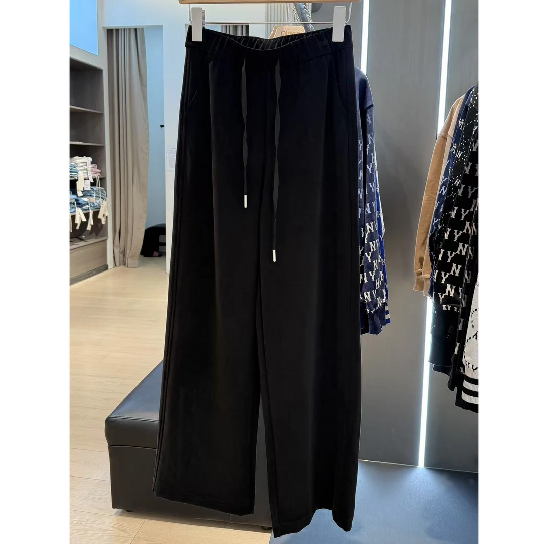 春夏新款慵懒高腰空气裤女显瘦外穿宽松百搭拖地时尚休闲直筒裤子