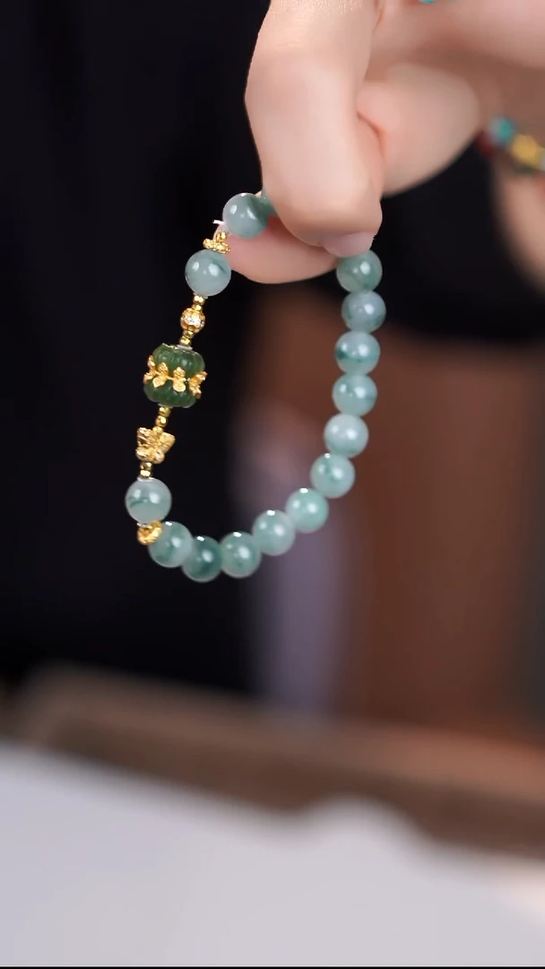 银S925镶嵌手链翡翠@