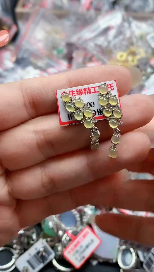 银S925镶嵌戒指翡翠天然A货缅甸翡翠