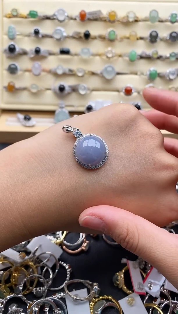 银S925镶嵌戒指翡翠111111+8