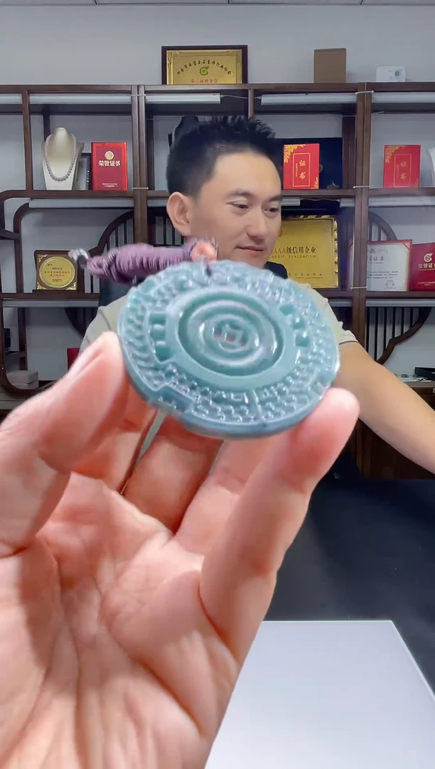吊坠(不含链)未镶嵌翡翠天然A货翡翠多样性发其一JYZY-9.23-24