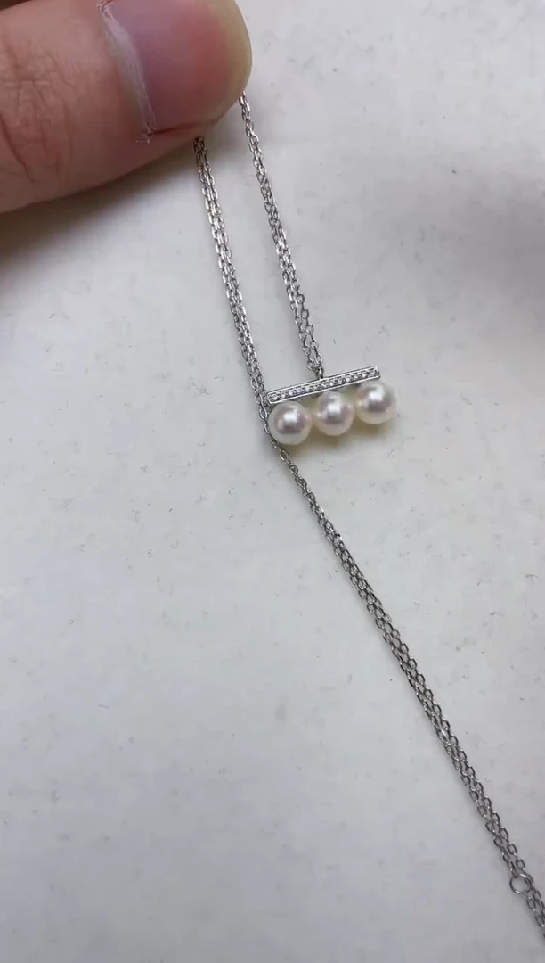 颈饰银S925镶嵌海水珍珠